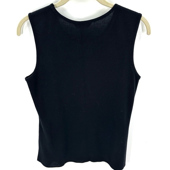 Misook Womens Size XS Sleeveless Top Shell Knit Stretch Tank Split Hem Black - Picture 2 of 7